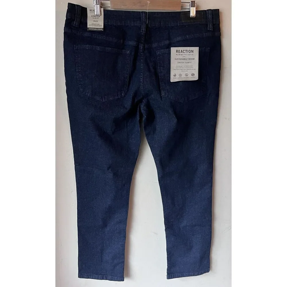 Kenneth Cole Reaction Men's Sustainable Denim Stretch Slim Fit‎ Jeans Size 38x32